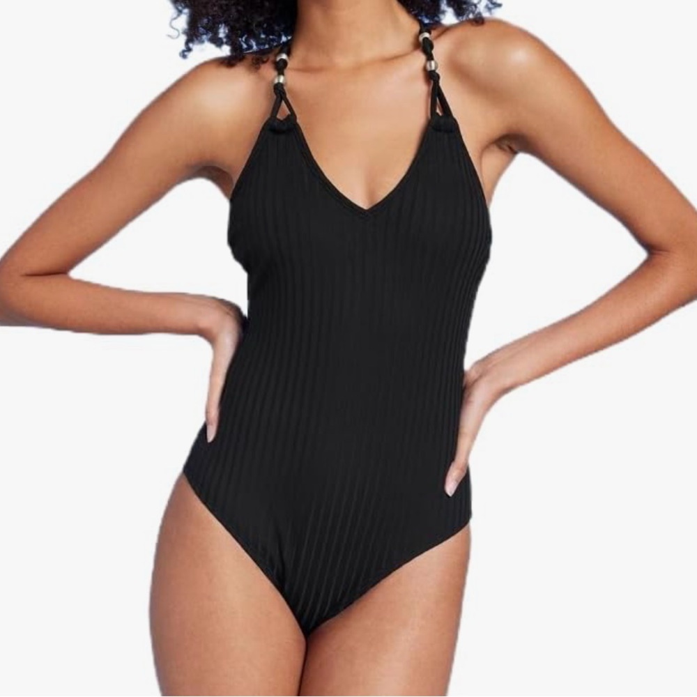 Shade & Shore Black One Piece Swimsuit